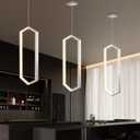 Ring Dimmable Pendant Lighting Adjust LED Mini Chandelier Ceiling Light Fixtures for Kitchen Island Dining Room Living Room Bedroom Hallway Silver, 20in x 9.8in x 70in