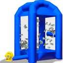 Inflatable Cash Cube Booth with Blower 8.2x5.2 x 5.2 ft Inflatable Money Grab Machine for Business Advertising Event Promotion(Blue)