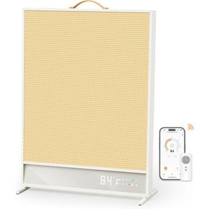 Space Heater with Thermostat, Radiant Convection Far-Infrared Heater, Energy Efficient Portable Electric Space Heaters for Indoor Use Large Room Bedroom Garage Office, No Fan, Quiet