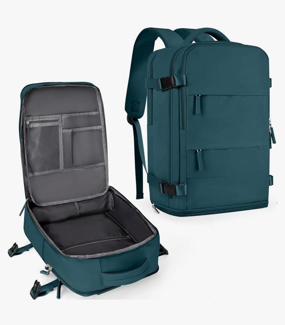 coowoz Travel Backpack For Women Men,Carry On Backpack,Hiking Backpack Waterproof Outdoor Sports Rucksack Casual Daypack Travel Essentials(Peacock Blue)