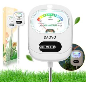 Soil Moisture Meter, Plants Moisture Meter Upgraded-Large Screen-Soil Hygrometer with Light- Plant Water Meter for Indoor and Outdoor Hous Plants, Garden, Farm, Lawn Soil Tester-Snowhite