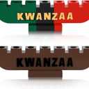 2 Pcs Kwanzaa Kinara Celebration Decoration - Handmade Wood Candle Holder for Table Centerpiece Decor