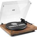 ANGELS HORN Turntable, Vinyl Record Player, Built-in Phono Preamp, Belt Drive 2-Speed, Adjustable Counterweight, AT-3600L (Upgraded Bluetooth Version) (Walnut Wood)