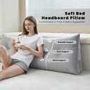 Zelladorra Headboard Pillow for Bed,Triangular Wedge Pillow Headboard Soft Support While Reading and Resting,Bed Bolster Cushion Headboard with Removable Cover,Chalk Grey,Twin (39"x8"x20")