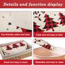 Christmas Placemats, 14inch Round Christmas Placemats Set of 6, Christmas Linen Table Mats Washable, Winter Xmas Holiday Plate Mats for Lndoor Kitchen and Dining Table (Lattice Tree)