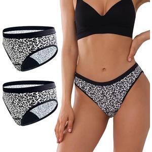 KARSWATT Washable Absorbent Incontinence Underwear for Women Leak Proof Postpartum Panties for Bladder Leaks 2 Pack (Large, Leopard A)