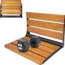 Folding Shower Seat Teak, Folding Shower Seat Wall Mounted, Foldable Shower Chair for Home Care, 450 lbs Capacity (Black-Colored Stainless Steel, 13'' D x 17'' W x 10'' H)