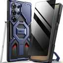 TONGATE for Samsung Galaxy S24 Ultra Case Compatible with MagSafe, [Ring Stand & Camera Cover Kickstand]Drop Shockproof Rugged Protection Phone Case for S24 Ultra with Screen Protector 6.8",Dark Blue