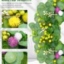 18" Green Berry Eucalyptus Leaf Wreath, Artificial Spring And Summer Wreath With Pink Purple Cones And Pomegranate Fruit Decorations Your Front Door And Windows, Suitable For Indoor And Outdoor