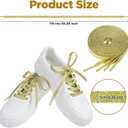2 x 4 Pairs Glitter Gold Shoe Laces, Bling Sequin Shoelaces 8mm Wide 47 Inch Metallic Gold Shoelace Flat Shoe Strings for Sneakers Boots Sports
