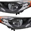 2011 2012 2013 Elantra Headlights,Headlight Assembly Fit for Hyundai Elantra 2011-2013 Halogen Headlamp Repalcement Driver Passenger Side Black Housing Amber Reflector Clear Lens