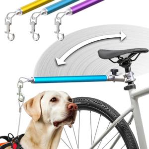 Hands-Free Bicycle Dog Leash for Medium & Large Dogs - 180 Rotating/Fixed Attachment, Shock-Absorbing Spring & Quick-Release Connector, Durable Cycling Leash for Safe, Smooth Rides with Pets (DBL-B)