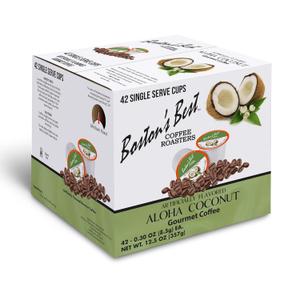 Bostons Best - Aloha Coconut Flavored Delicious Gourmet Coffee Compatible with Keurig Coffee Maker, 1 Count (42 Single Serve Cups), Best By 04/09/2027 