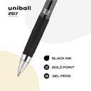 uniball 207 Retractable Gel Pens, Bold Point (1.0mm), Black, 12 Pack