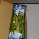 IPOPU 24PCS Real Touch Blue Calla Lily Faux Flowers Arrangement Bouquet for Home Garden Office Party Wedding Bouquet Centerpieces Flower Home Decoration