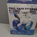 QingSong Full Face Snorkel Mask for Adults, Snorkeling Gear with Camera Mount, 180 Degree Panoramic View Snorkel Set Anti-Fog Anti-Leak (Large-X-Large, 2 Pack -Blue+Green)