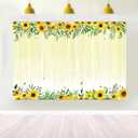 Cheerland Sunflower Backdrop Yellow Floral Summer Fabric Photoshoot Background Fall Theme Hanging Decor for Bridal Baby Shower Birthday Wall Decor Photography Garden Wedding Party Supplies - 7x5 Ft