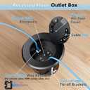 Recessed Power and Data Round Floor Box, Flush Mounted Electric Floor Box with Low-Voltage Keystone, Floor Cable Concealer w/20 Amp 125V Receptacle, Home Safety Upgrade, Easy to Use (1, Black)