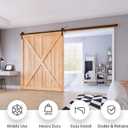 EaseLife 12 FT Sliding Barn Door Hardware Track Kit,Basic J Pulley,Slide Smoothly Quietly,Easy Install (12FT Track Kit for 72" Wide Single Door)