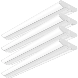 AntLux 4FT LED Wraparound Light Fixture 50W Ultra Slim LED Shop Lights for Garage, No Glare, 5500 Lumens, 4000K Neutral White, 4 Foot Flush Mount Office Ceiling Wrap Light for Workshop Kitchen, 4 Pack