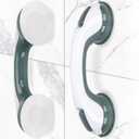 2-Pack Shower Handle Safety Grab Bars with Suction Cups for Bathtubs and Showers - Bathroom Rails Aid for Seniors, Elderly, Handicap - Wall & Bath Tub Toilet Support 12Inch