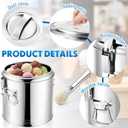 4 Gallons Ice Cream Server Insulated Crock with Lid and Scoop, Stainless Steel Ice Cream Tub Container Buckets for Business Foodservice Cooler Gelato Bar and Cart Kitchens Restaurants Party