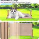 Foldable Cat Window Bed, Solidwood Cat Window Perch with Suction Cups, Heavy Duty Cordless Hammock Seat for Indoor Cats (Large Size)