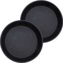 The HC Companies Flower Pot Saucers - Plastic Plant Saucer for Outdoors & Indoors - Traditional Design Plant Pot Trays for Water Drainage - Durable & Stylish Round Plant Tray (16-inch Black)