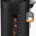 Automatic Vacuum Coffee Canister, 1.3L Coffee Container with Smart Pressure Sensor,LED Display,Window,Scoop Rechargeable Airtight Electric Coffee Bean Storage for Home Kitchen Ground Food Tea Storage