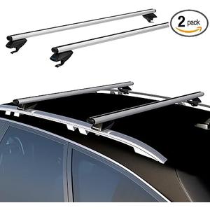 COWVIE 53 Inch Aluminum Roof Rack Cross Bars for Raised Side Rails, Adjustable Cargo Bars, Hold 165 LBS, Silver