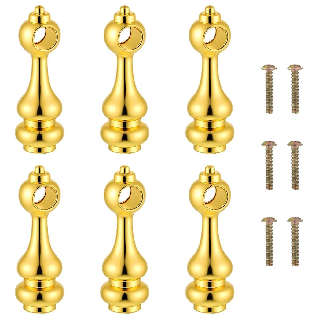 Metal Shelf Furniture Connectors 6 Furniture Railing Metal Post Rail Brackets Glass Railing Posts End Caps Decorative Shelf Guard Rail Holders for Cabinets, Wine Cabinet, Bars Cart, Gallery Shelves