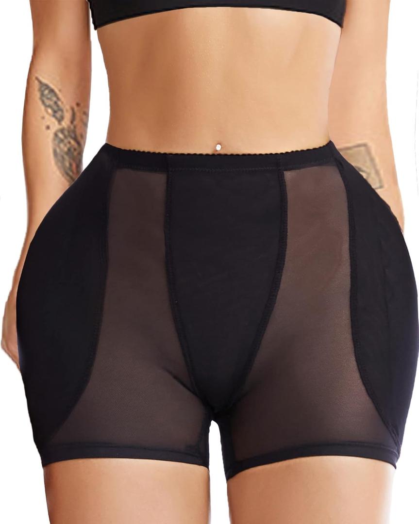 Hip Up Padded Enhancer Hip Pads for Women Shapewear Hip Enhancer Butt and Hip Padded Underwear for Women Hip Dip Pads (XX-Large, Black)