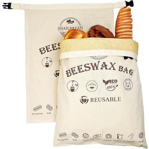 Reusable Beeswax Bread Bags for Sourdough: XL Eco-Friendly Fresh Food Storage (13x17in, 2 Pack) | Moisture Lock, Sustainable Homemade Bread Preservation