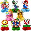8Pcs Mario Table Centerpiece Birthday Party Supplies Double Side Table Decorations for Mario Themed Party Decorations