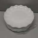 LIYH 20 Pcs Scalloped Plastic Plates Reusable 10 In - White Scalloped Plastic Dinner Plates Camping Unbreakable Outside Plate Dishwasher Safe for Wedding Party Birthday Picnic - BPA Free