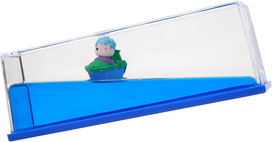 Anime Figure Merch Unsinkable Ship Model Pirate Boat in a Bottle BoxNon Sinking Acrylic Cruise Ship Fluid Drift Bottle Desk for Decor Ornament Fans Gifts (B)