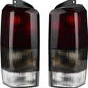 Fits for Rear Brake Tail Light Lens and Housing Assembly Red/Black Smoke Replacement for Jeep 1997-2001 Cherokee [ CH2800128 4897399AA ] Right and left