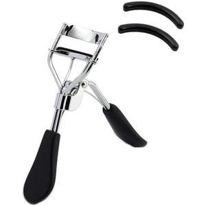 Vophoeen Eyelash Curler - Ergonomic Design for All Eye Shapes, Precision Curl Control, Superior Long- Lasting Curl, Gentle on Lashes, Includes 2PCS Silicone Replacement Pads, Easy to Use (Black), Pack of 2