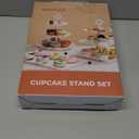 Kootek Dessert Cupcake Stand, 5pcs Dessert Table Display Set, 3 Tiered Cup Cake Holder Tower Stand Riser& Cookie Serving Trays for Wedding, Tea Party, Birthday, Baby Shower (Bright White)