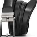 BELTROAD Men's Ratchet Belts Mens Leather Dress Belt for Jeans Casual Adjustable Black Golf Belts Gifts for Men Stretch Belts for Wasit 43"-49"