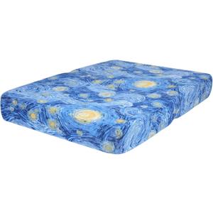 hyha Printed Couch Cushion Covers, Floral Sofa Covers Washable for 2 Cushion Couch, Stretch Pattern Outdoor Cushion Covers for Patio Furniture with Elastic Bottom(Medium, Starry Sky)