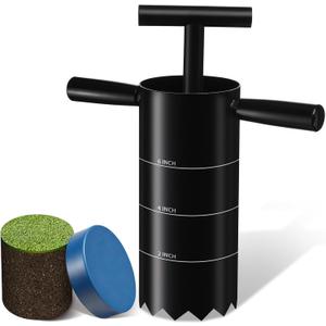 Portable Golf Hole Cutter with Detachable Handle USGA Standard 2Inch 4Inch and 6Inch Holes Digger Tool Carbon Steel Putting Green Hole Cutter for Backyard Lawn Garden Outdoor Golf Practice Training