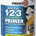 Rust-Oleum ZINSSER 1 qt 02004 White, Bulls Eye 1-2-3 Water-Based Stain Blocking Primer/Sealer (32 Fl Oz (Pack of 1), White)