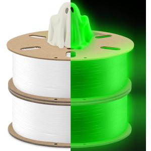 DURAMIC 3D PLA Glow in The Dark Filament 1.75mm 1Kg 2 Pack, 3D Printing Luminous Filament 1.75mm Dimensional Accuracy +/- 0.02 mm, Fit Most FDM 3D Printers