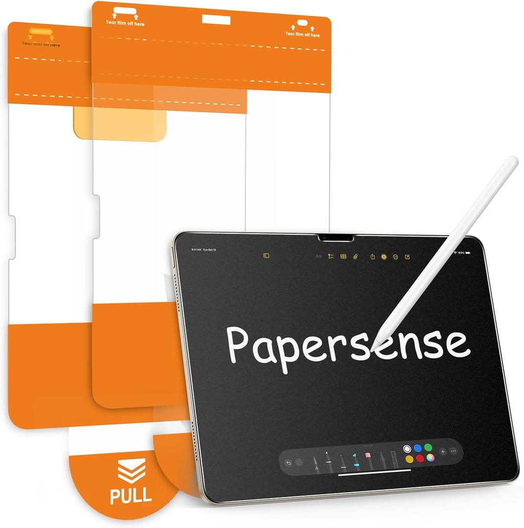 OMOTON PAPERSENSE Matte Screen Protector for iPad Air 13 Inch M3 2025 & M2 2024 (7th/6th Gen)Paper-layer Tempered Glass with Dust-free Installation Tray, Anti-glare, Apple Pencil Support, 2 Pack