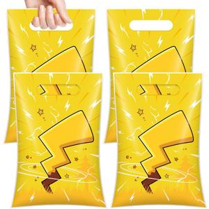 Reyoust Lightning Bolts Birthday Plastic Goodie Bags with Handles 50pcs | 9.8"x6.7", Thick Plastic, Party Treat Gift Bags, Waterproof, Oil resistant