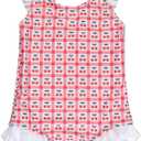 LIZENS One Piece Swimsuit for Girls Swimwear with Ruffled Children Bathing Suit,7-8 Y