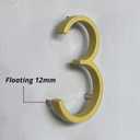 HASWARE Floating House Number Sign: 5 inch Modern Door Signage - Striking for Street Home Address Numerals (2, Golden)