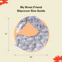 My Brest Friend Original Nursing Pillow Enhanced Ergonomics Essential Breastfeeding Pillow Support For Mom & Baby W/ Convenient Side Pocket, Double Straps & Slipcover, Grey Flowing Fans