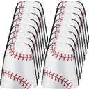 Flutesan 50 Pack 8 x 10 Inch Drawstring Baseball Party Favor Bags Plastic Baseball Snack Goodie Bags Gift Packaging Storage for Birthday Sports Theme Party Supplies